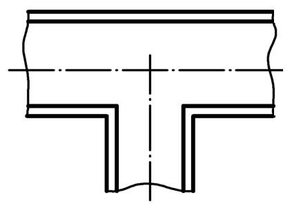 Unreinforced fabricated tee