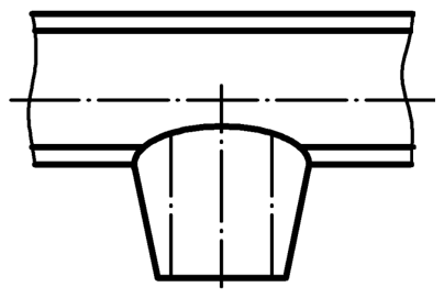 Welded-on fitting tee